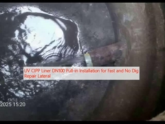 Installation de revêtement UV CIPP DN100 pour une réparation latérale rapide et sans creusement