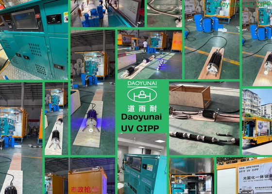 Économies d'énergie Faible entretien Equipement de revêtement de tuyauterie UV durci durci en place avec une conception hautement intégrée